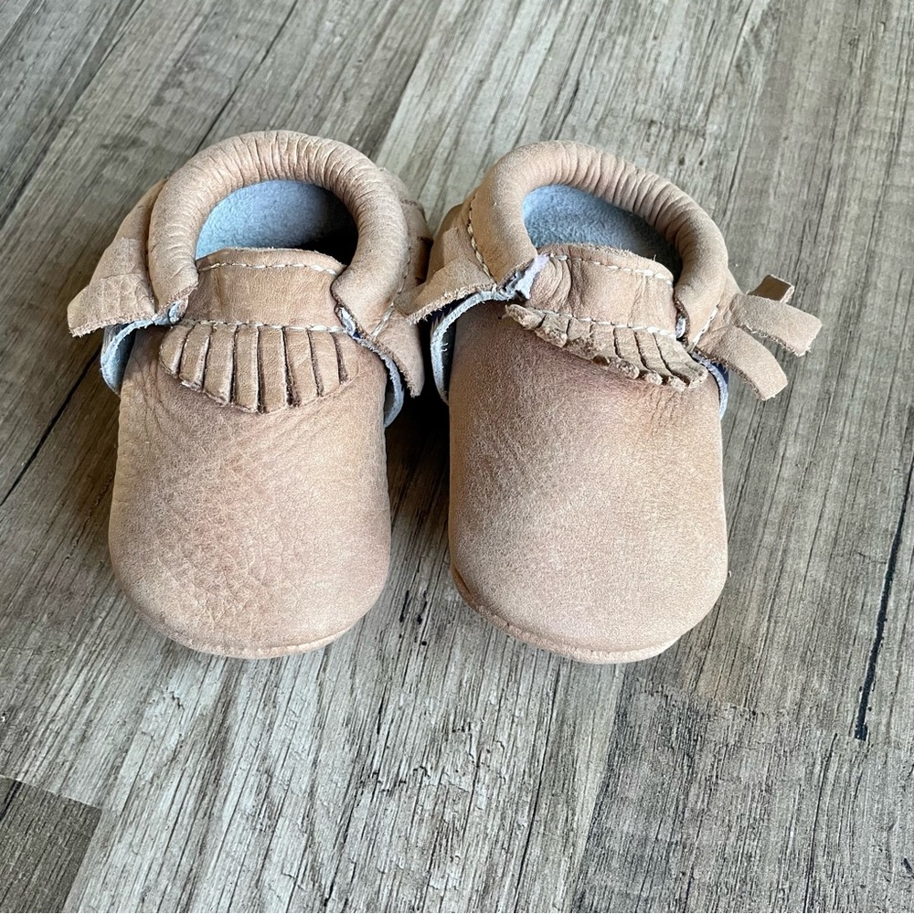 Freshly Picked Moccasins - blue and tan Aztec